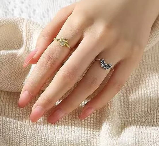 Almas Cósmicas – Set de Anillos Sol & Luna